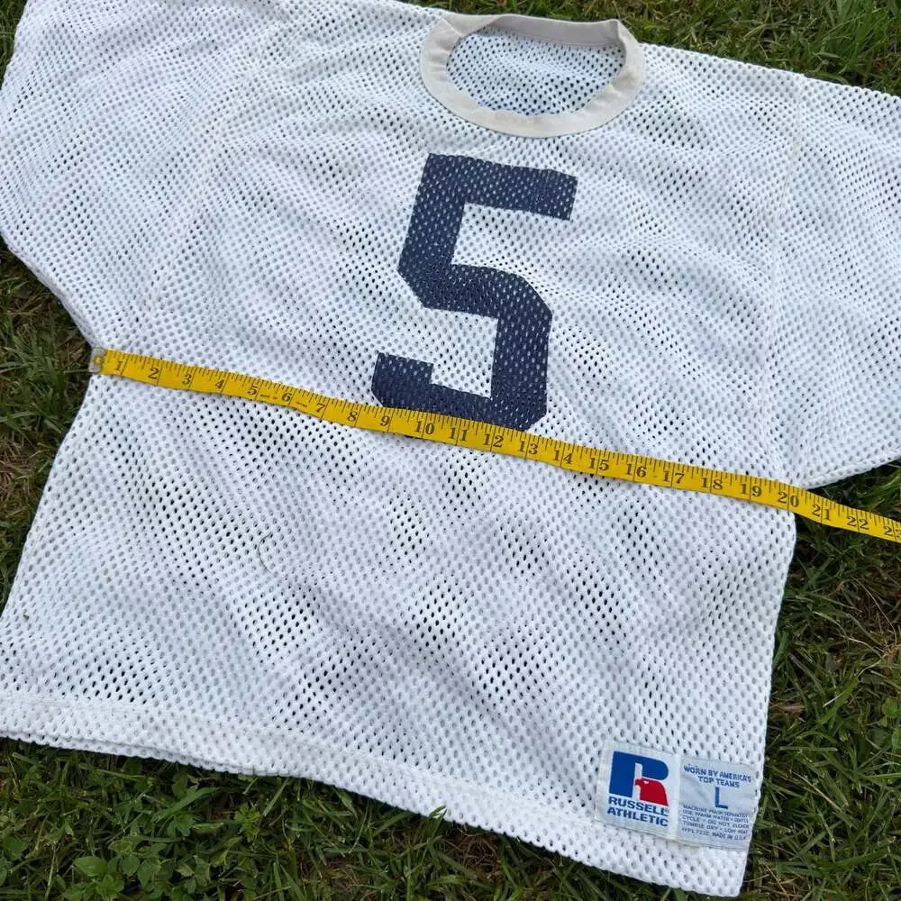 Essential Vintage Russell Athletic White Mesh Football Practice Jersey Sz Large